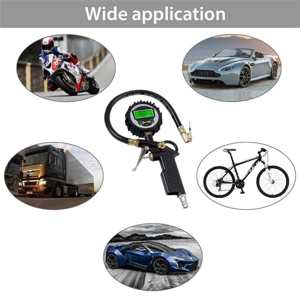 Digital LCD Tire Pressure Inflator Gauge