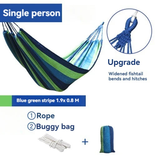 WESTTUNE Outdoor Canvas Hammock with Tree Ropes