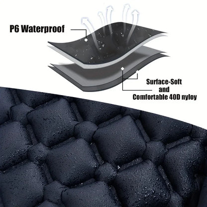 Inflatable TPU Sleeping Pad with Diamond Pillow for Camping