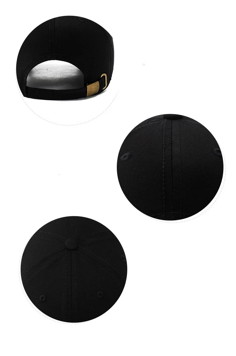 Three Horizontal Lines Embroidery Baseball Cap