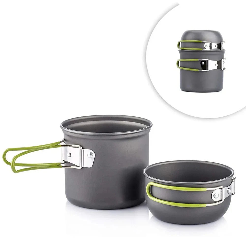 Portable Camping Pots Cookware Set for Outdoor Adventures