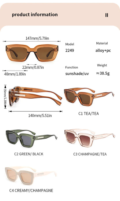 Unisex Retro Square Fashion Sunglasses for Outdoor Activities