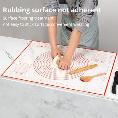 40X50CM Eco-Friendly Silicone Dough Mat - White & Red