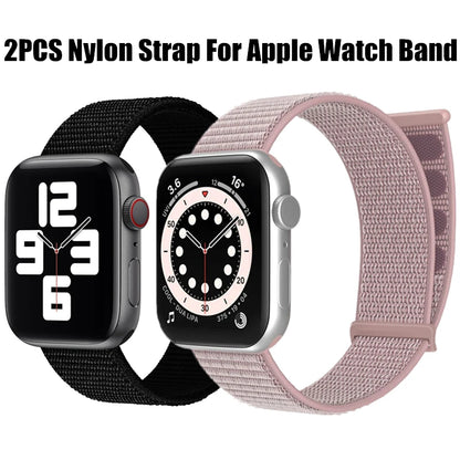 2PCS Nylon Strap for Apple Watch (Series 4 to Ultra 49mm)