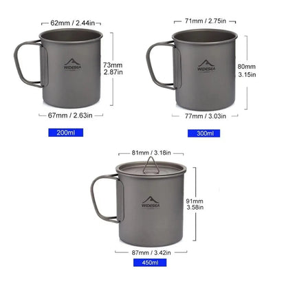 Widesea Titanium Camping Mug - Lightweight & Foldable