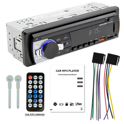 BQCC 530L 1 Din FM Car Radio with Bluetooth and USB