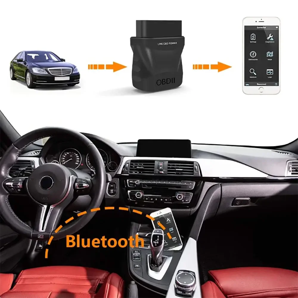 ELM327 Bluetooth OBD2 Diagnostic Scanner for iOS & Android