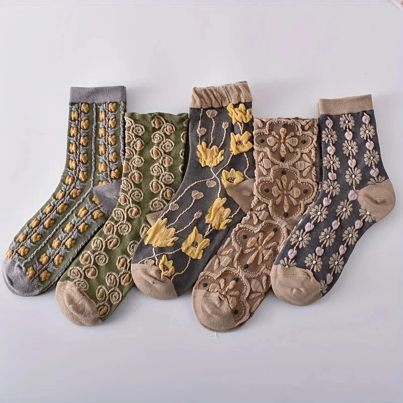 5 Pairs Cute Teddy Bear Ankle Socks for Women