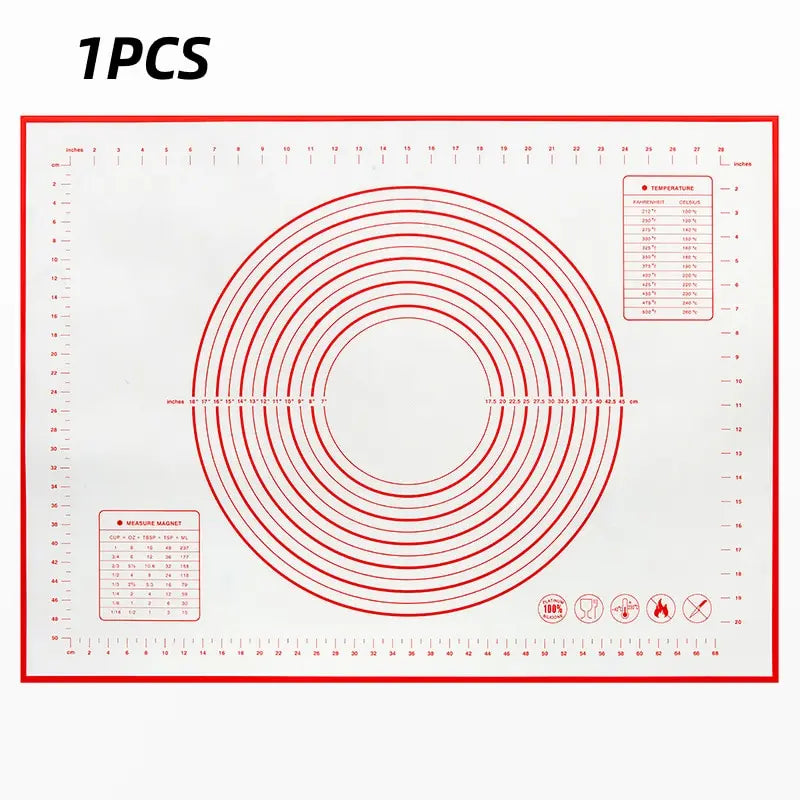 40X50CM Eco-Friendly Silicone Dough Mat - White & Red