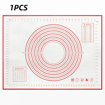 40X50CM Eco-Friendly Silicone Dough Mat - White & Red