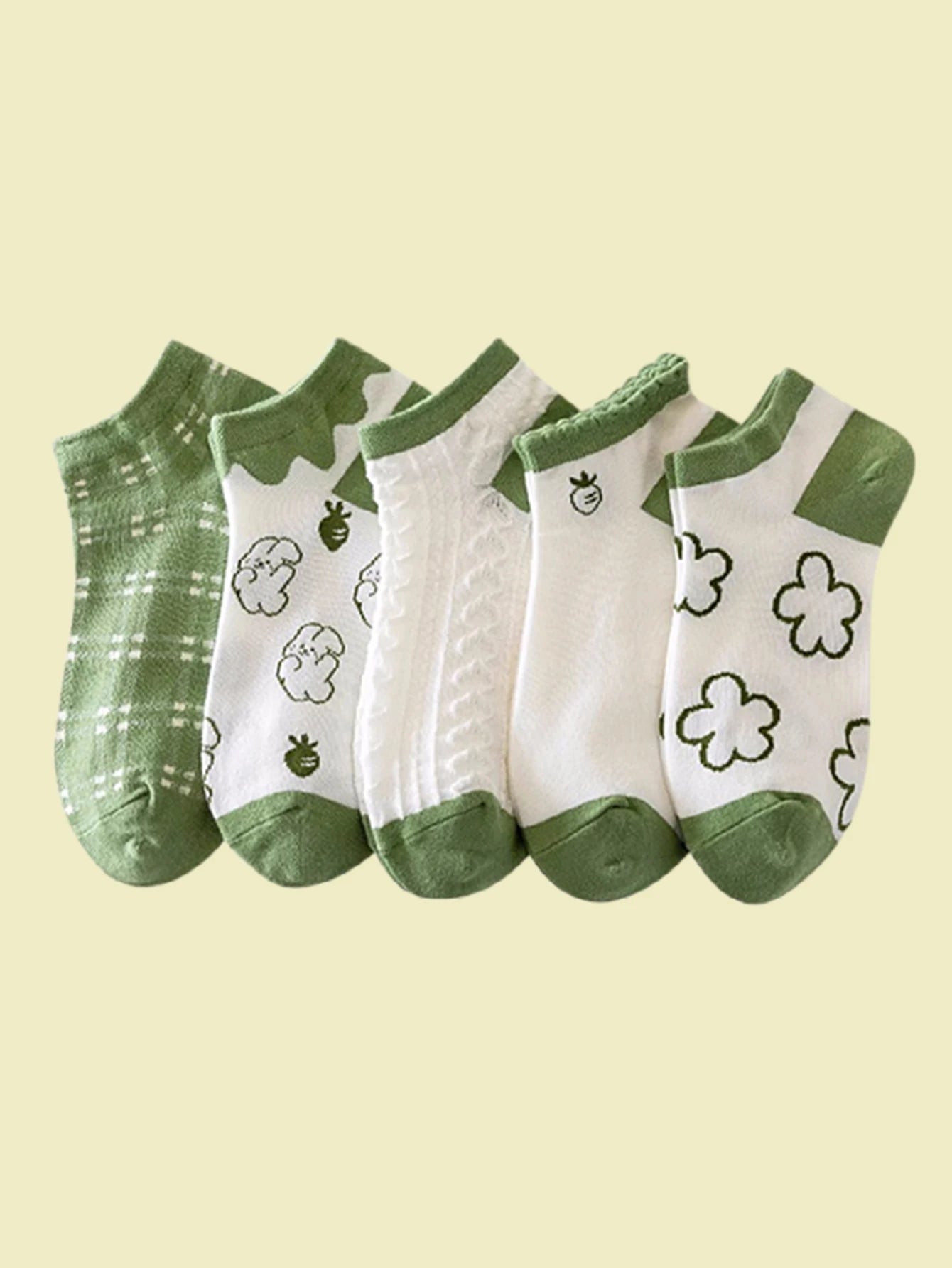 5 Pairs Cute Teddy Bear Ankle Socks for Women