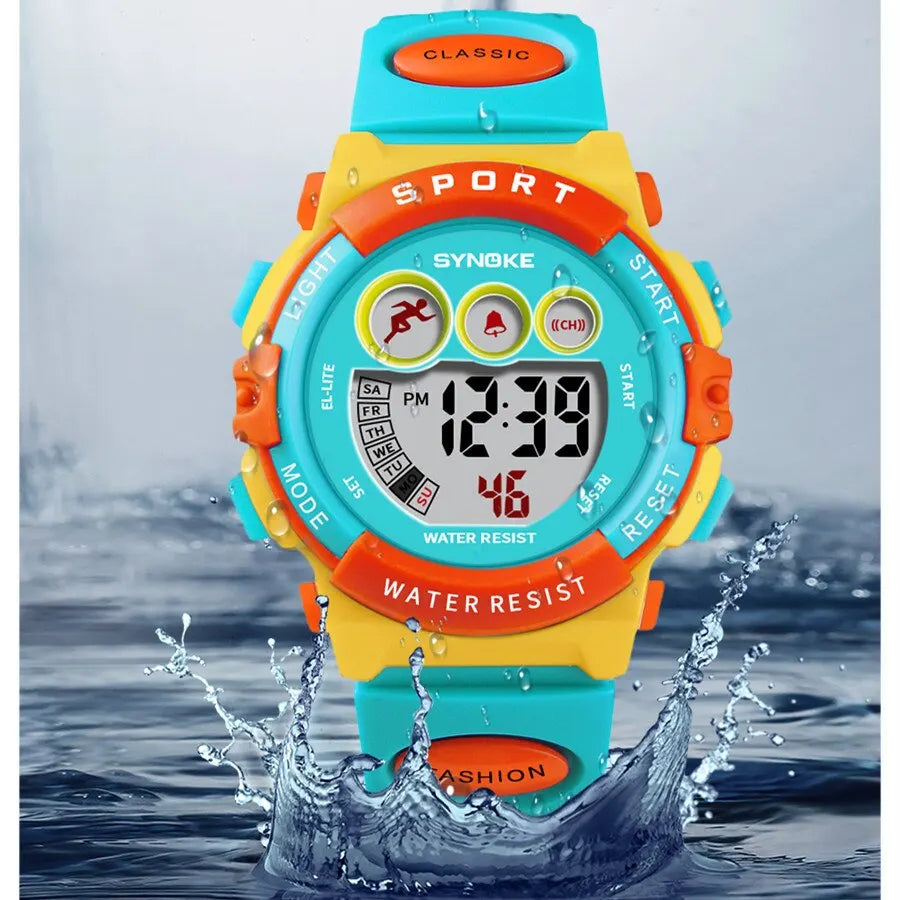 SYNOKE Kids Colorful Digital Sport Watch - Waterproof & Stylish