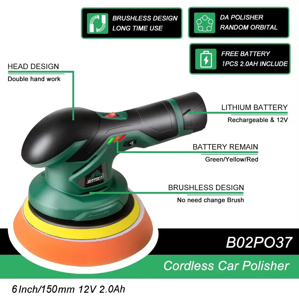 BATOCA Cordless 12V Dual Action Car Polisher