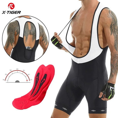 Men's Cycling Bib Shorts with 5D Gel Pad and Pockets