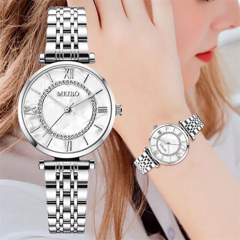 Luxury Crystal Women's Bracelet Watch - MEIBO HQ8016