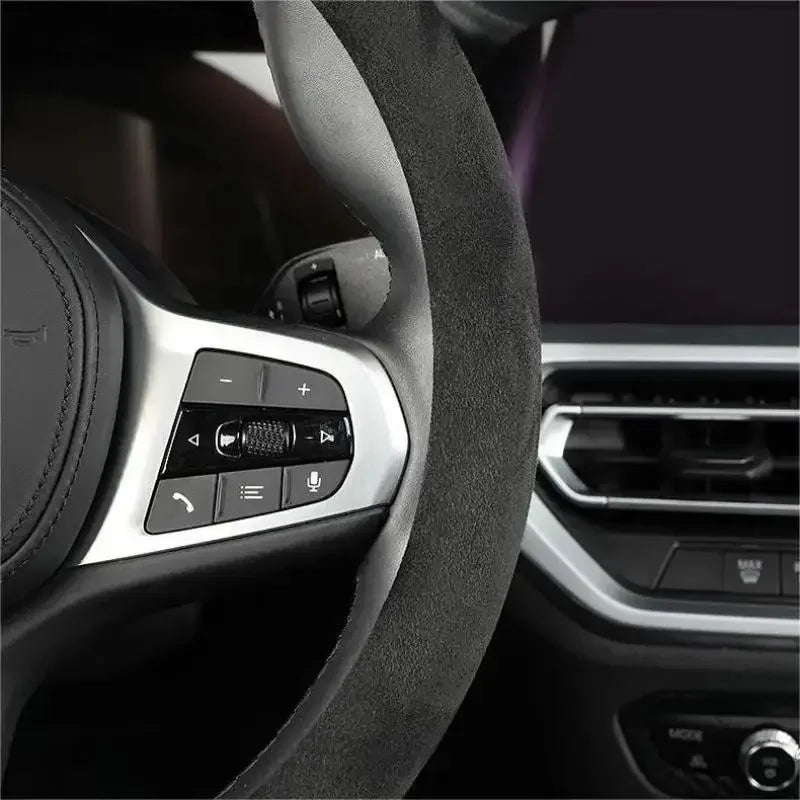 Ultra-Thin Suede Steering Wheel Cover - D-Shape Design