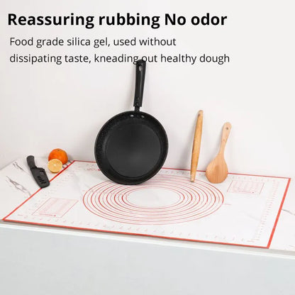 40X50CM Eco-Friendly Silicone Dough Mat - White & Red