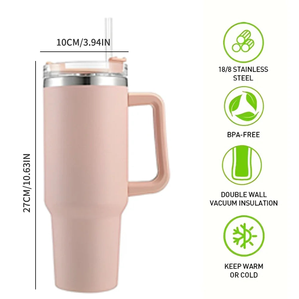 40oz Vacuum Insulated Stainless Steel Tumbler with Handle