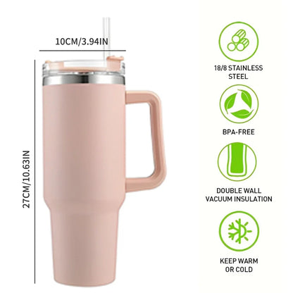 40oz Vacuum Insulated Stainless Steel Tumbler with Handle