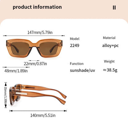 Unisex Retro Square Fashion Sunglasses for Outdoor Activities