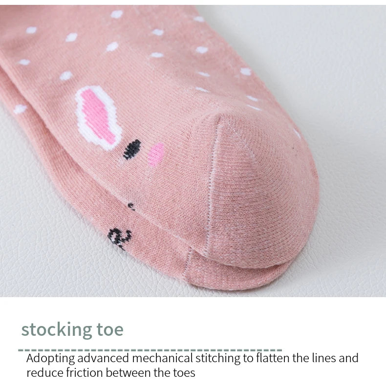 5 Pairs of Women's Cute Pink Cat Short Socks