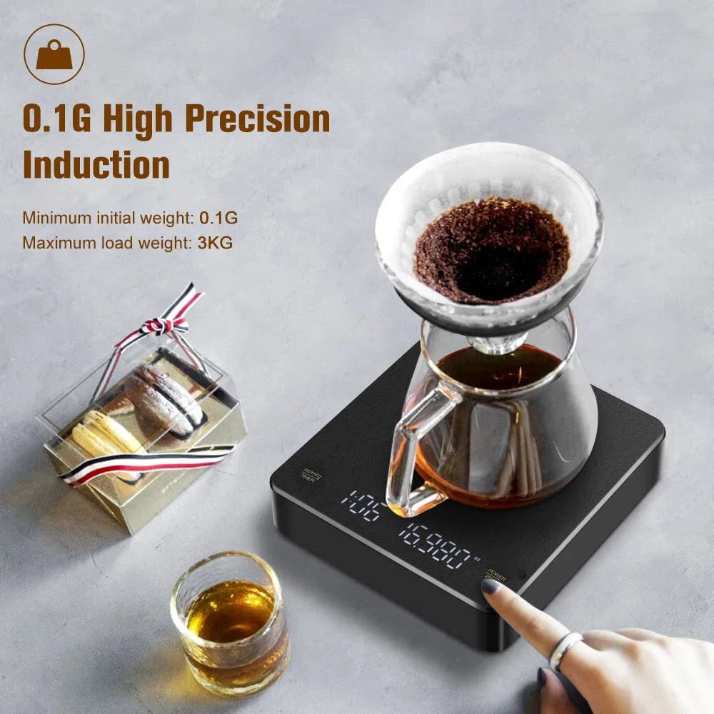 Digital Coffee Scale with Timer & LED Screen - 3kg Max