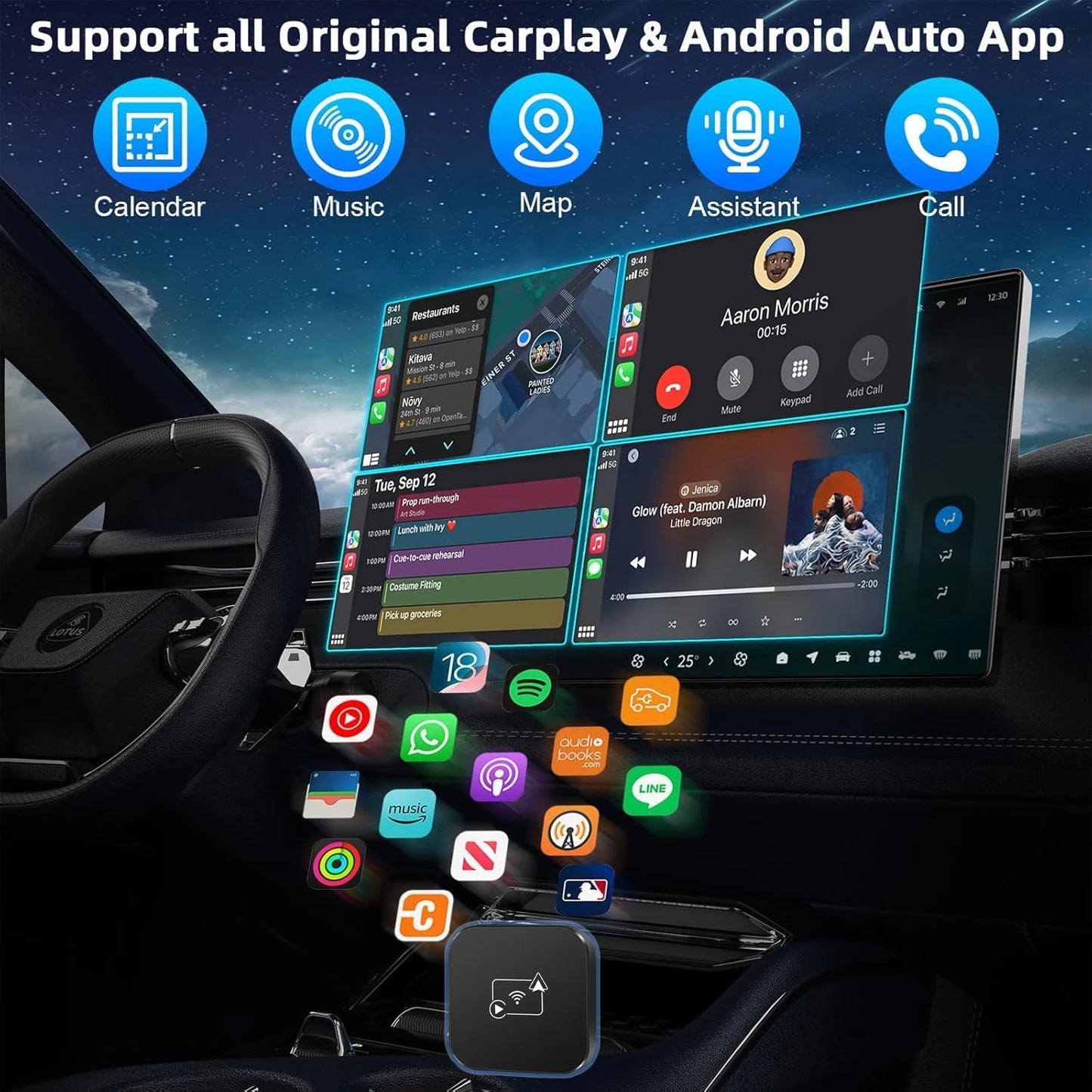 Wireless CarPlay & Android Auto Adapter for Toyota, Mazda, Nissan