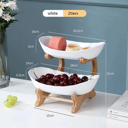 Partitioned Plastic Fruit Bowl and Cake Tray