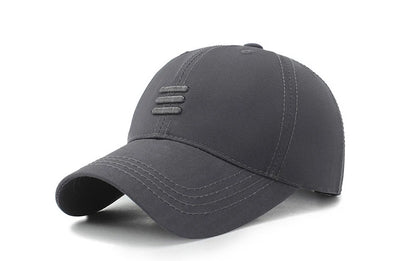 Three Horizontal Lines Embroidery Baseball Cap