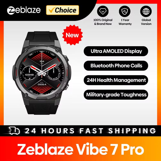 Zeblaze VIBE 7 PRO Smart Watch – 1.43" AMOLED, Call & Health Management