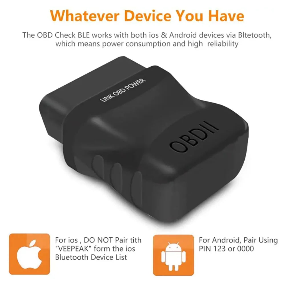 ELM327 Bluetooth OBD2 Diagnostic Scanner for iOS & Android