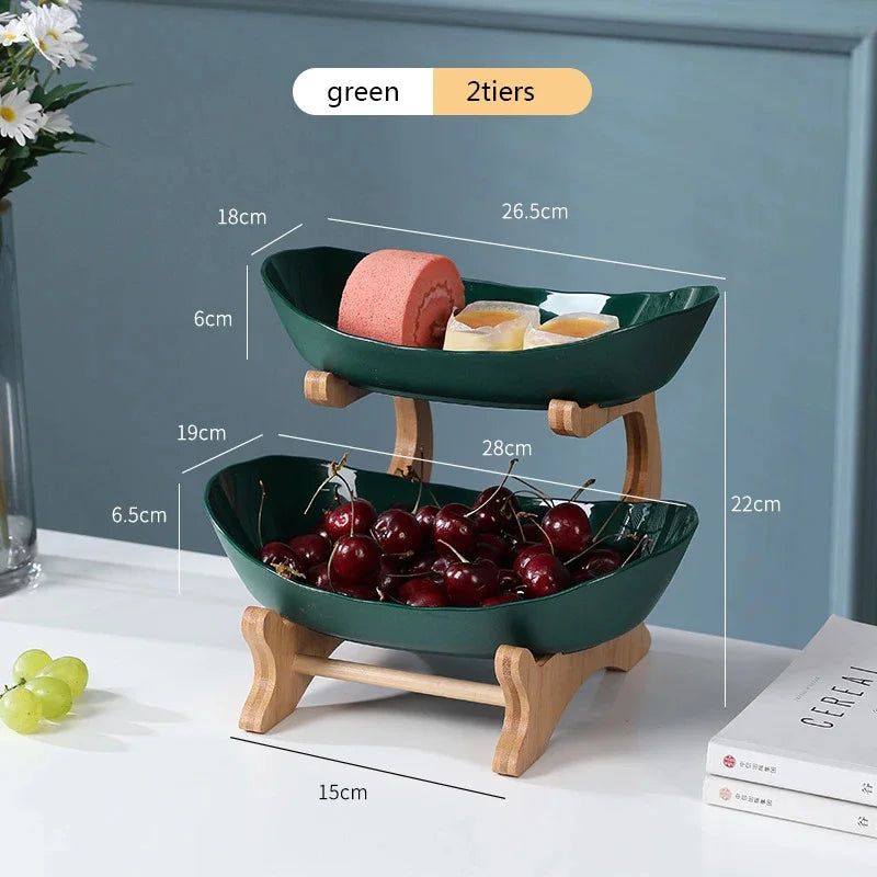 Partitioned Plastic Fruit Bowl and Cake Tray