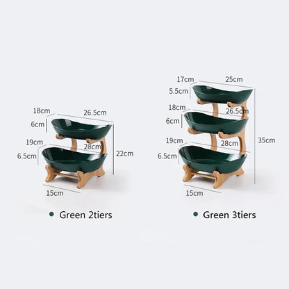 Partitioned Plastic Fruit Bowl and Cake Tray