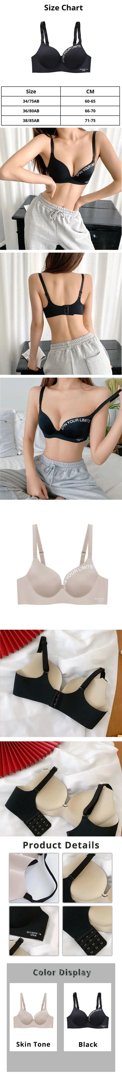 Women's Traceless Gather Bra - Comfortable & Stylish