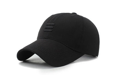 Three Horizontal Lines Embroidery Baseball Cap