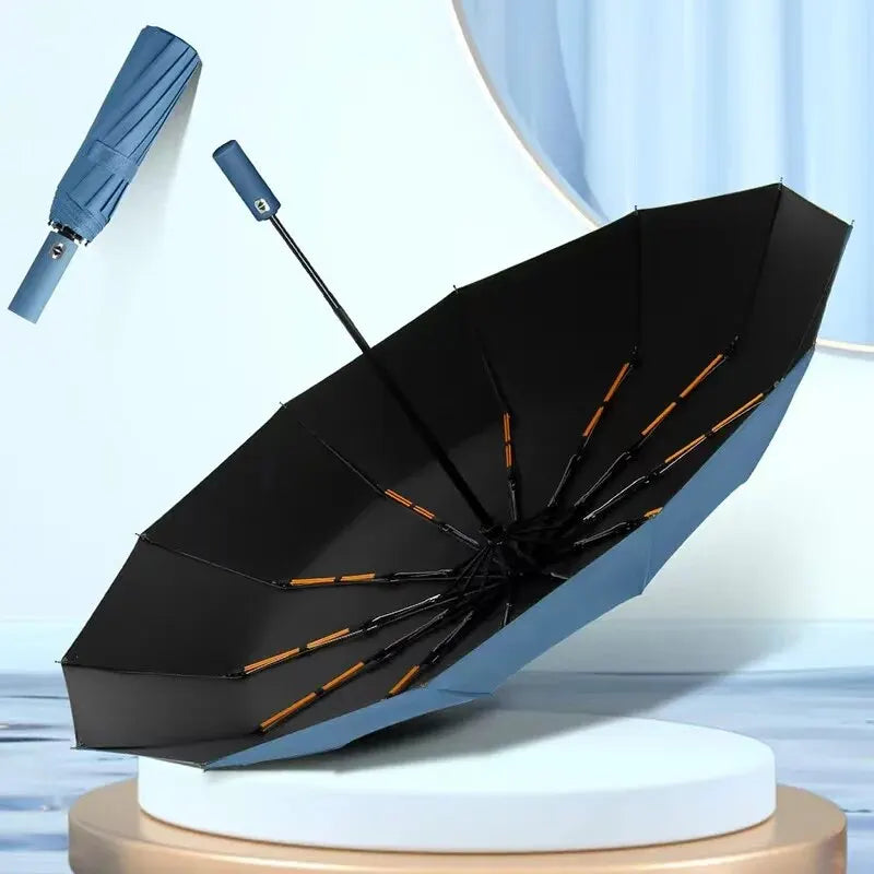 12 Bone Black Glue Fully Automatic Umbrella