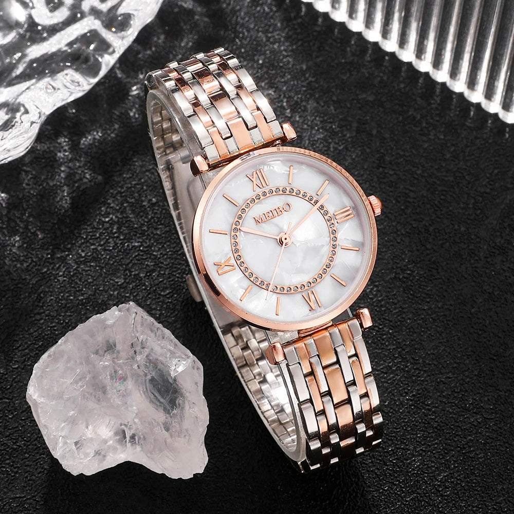 Luxury Crystal Women's Bracelet Watch - MEIBO HQ8016