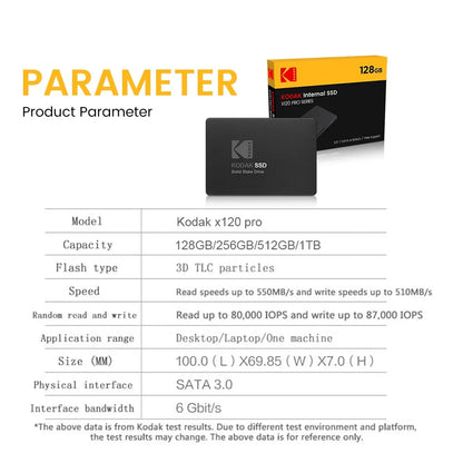 Kodak X120 PRO SSD Drive - 120GB to 1TB Internal Hard Drive