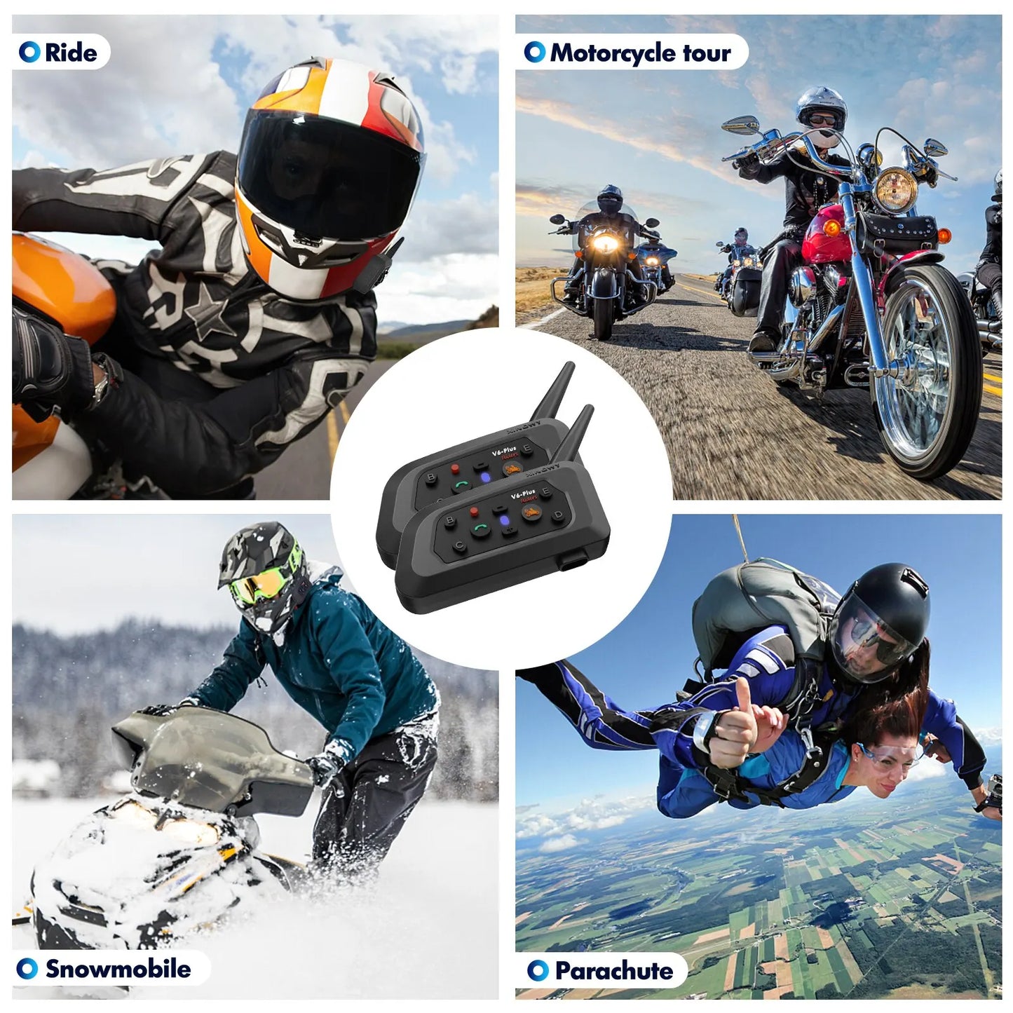 XINOWY V6 Plus Motorcycle Helmet Bluetooth Headset