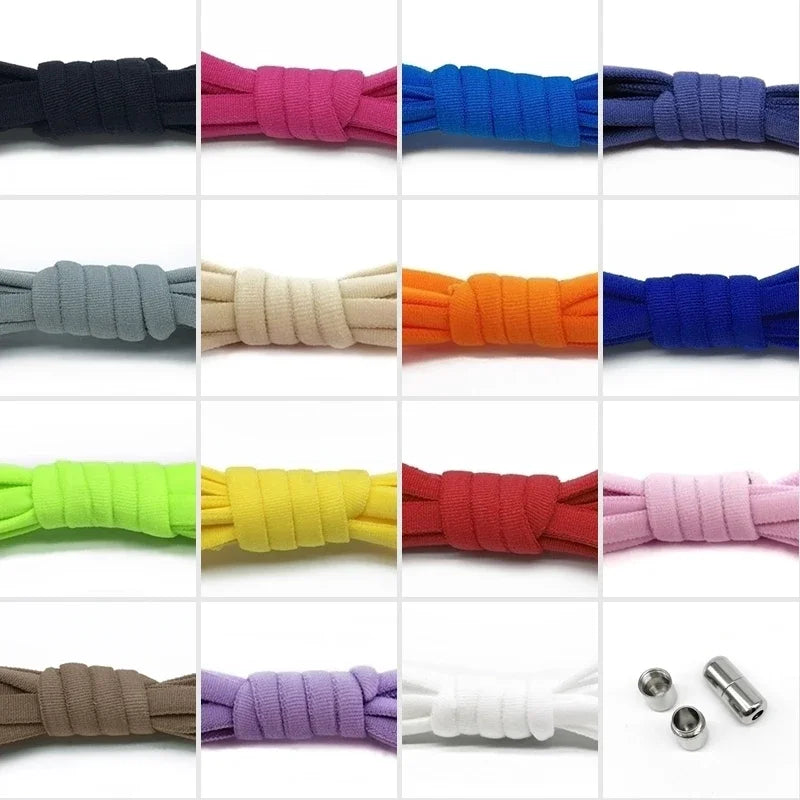 100cm Elastic No Tie Shoelaces with Metal Lock for Sneakers