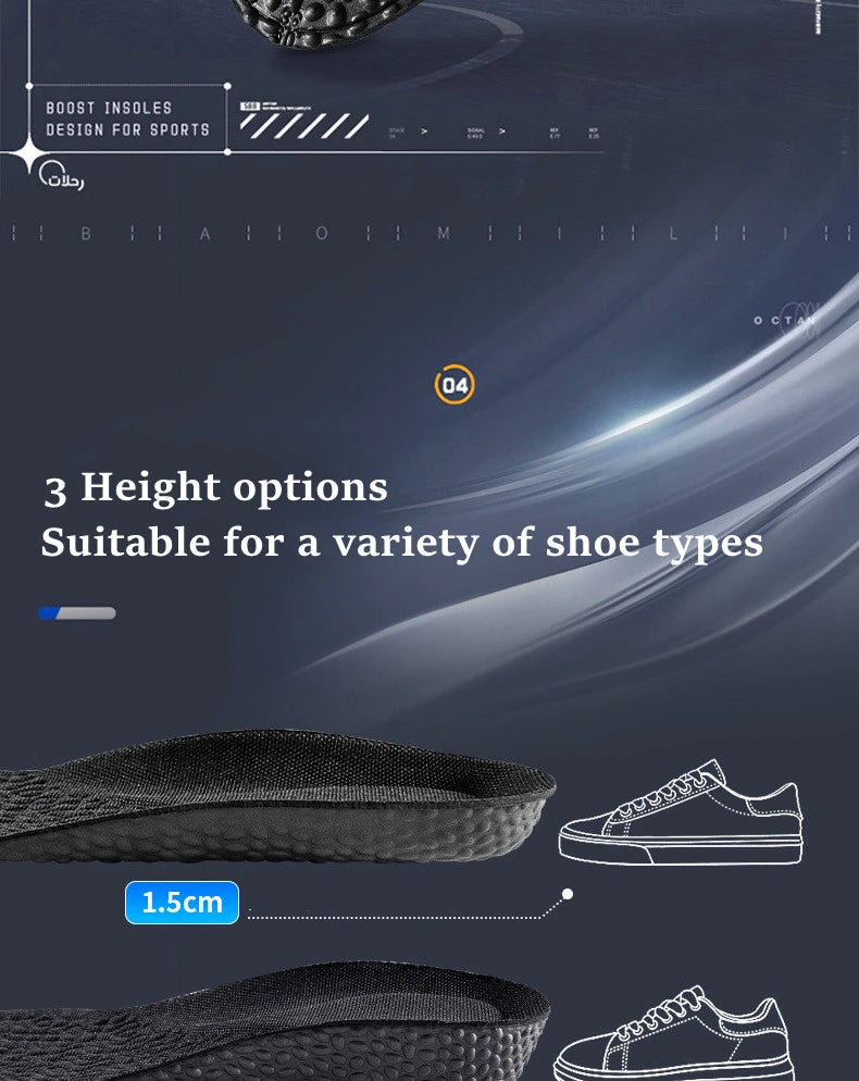 Height Increase Shock Absorption Insoles for Men and Women