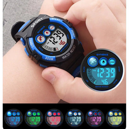 SYNOKE Kids Colorful Digital Sport Watch - Waterproof & Stylish