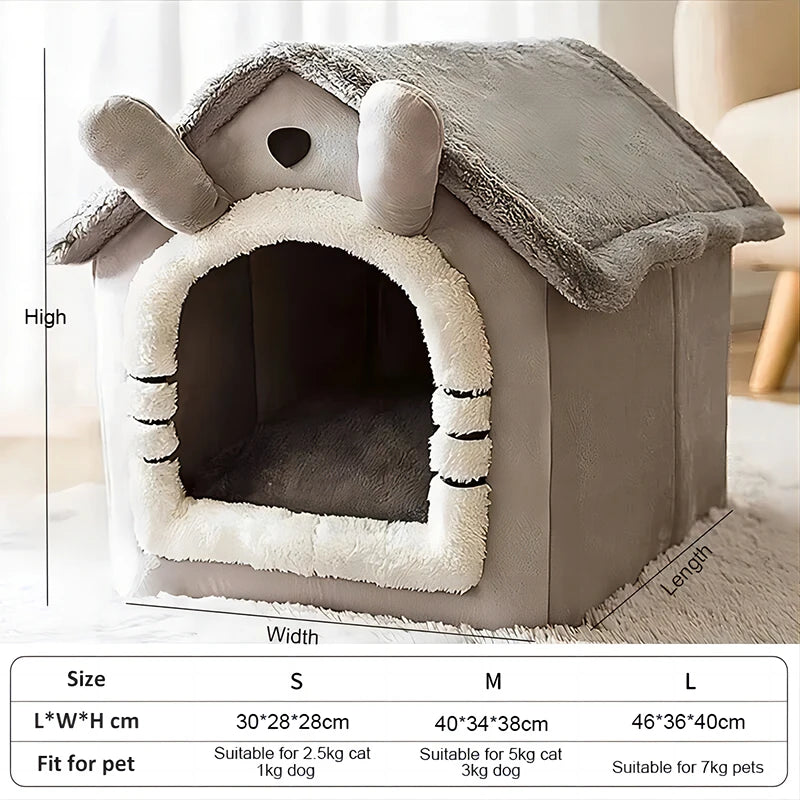 Indoor Warm Dog House Soft Pet Bed Tent for All Pets