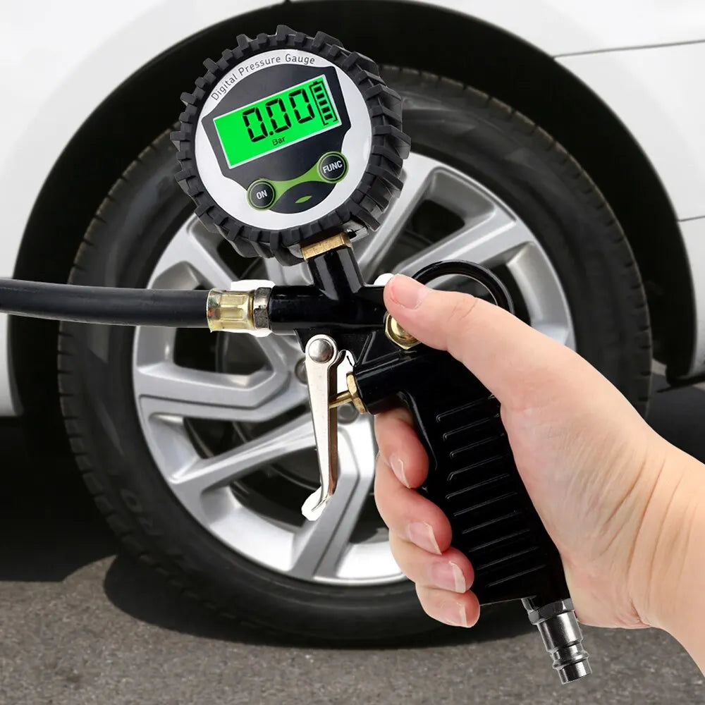 Digital LCD Tire Pressure Inflator Gauge