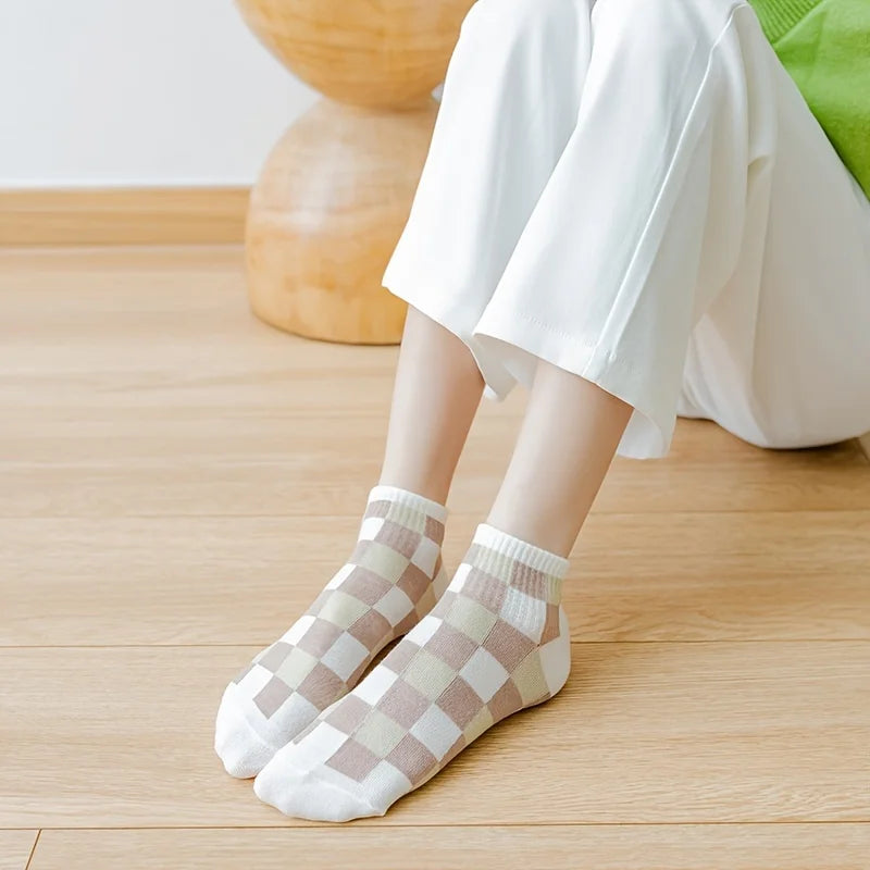 5 Pairs Cute Teddy Bear Ankle Socks for Women