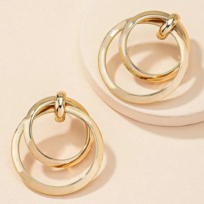 Gold Twisted Big Hoop Earrings for Women