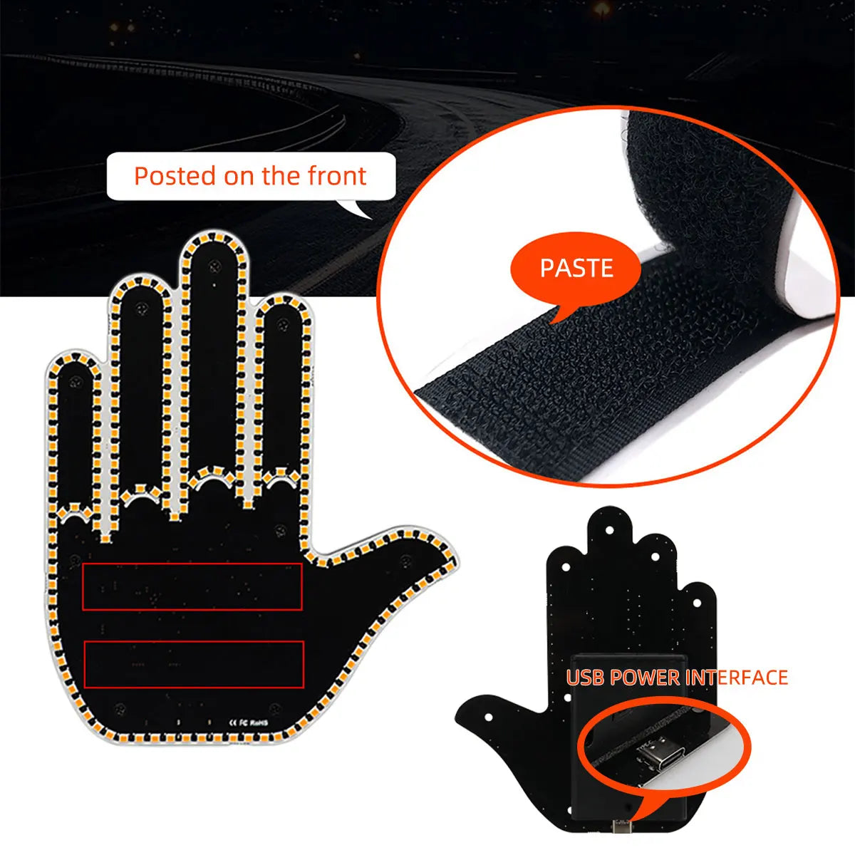 Funny Car Finger Light with Remote Control