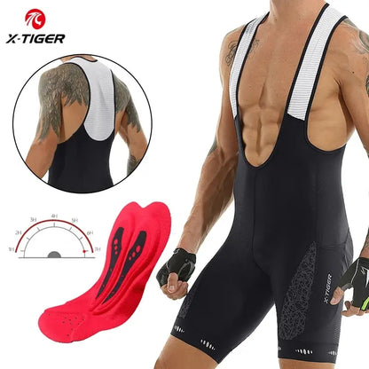 Men's Cycling Bib Shorts with 5D Gel Pad and Pockets