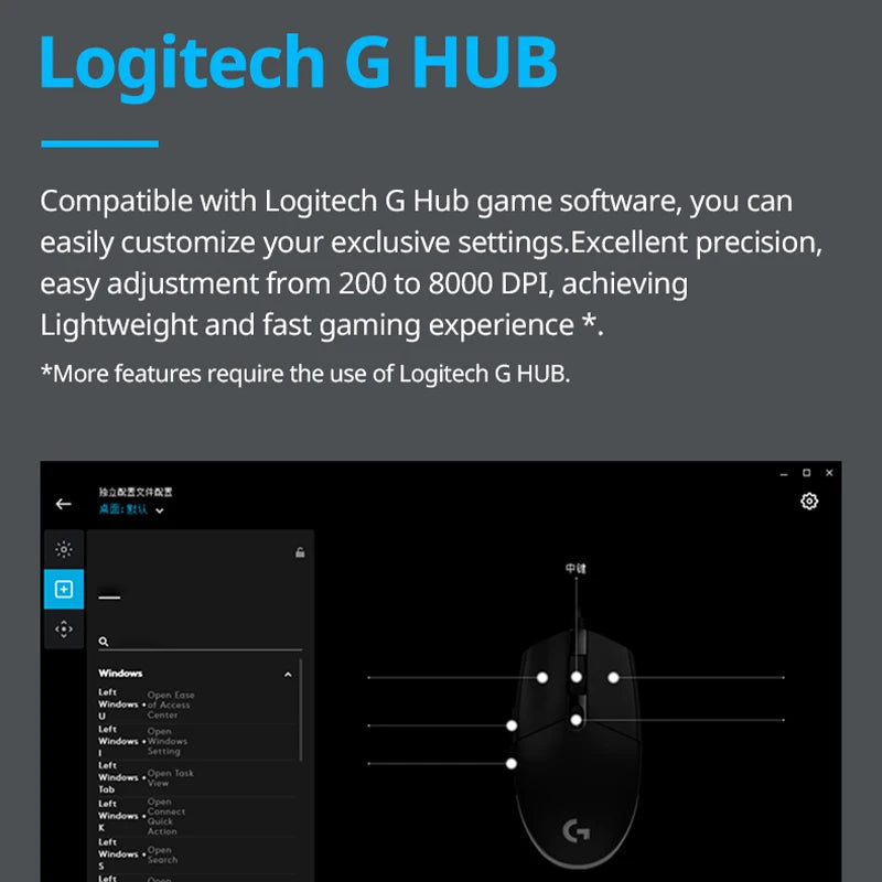 Logitech G102 Wired Gaming Mouse - 8000 DPI RGB Customizable