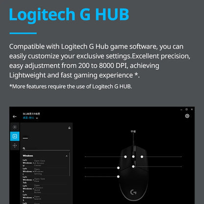 Logitech G102 Wired Gaming Mouse - 8000 DPI RGB Customizable
